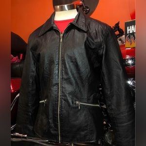 WILSON LEATHER Motorcycle Leather Jacket Large Woman